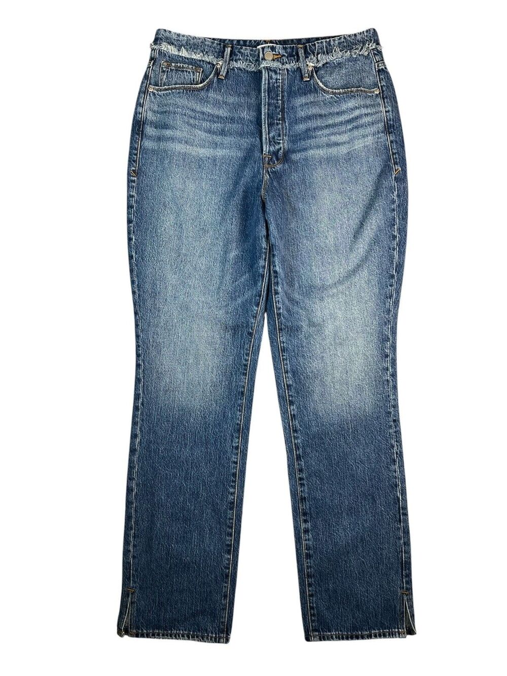 Good American Good Boy Curvy Flat Tummy Tech No-Gap Button Fly Jeans  14/32  NWT
